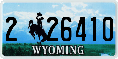WY license plate 226410