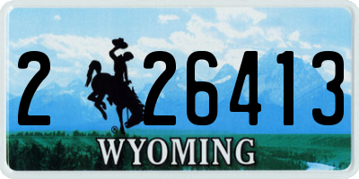 WY license plate 226413