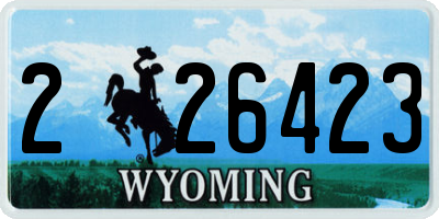 WY license plate 226423