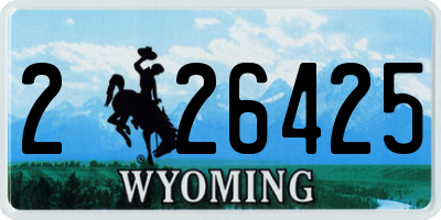 WY license plate 226425