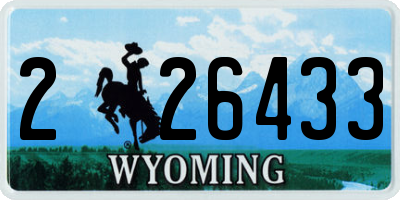 WY license plate 226433