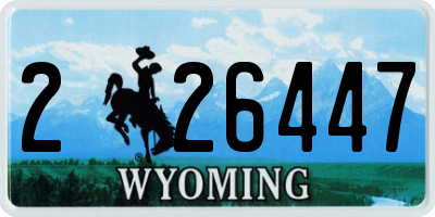 WY license plate 226447