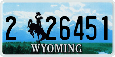 WY license plate 226451