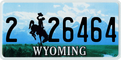 WY license plate 226464