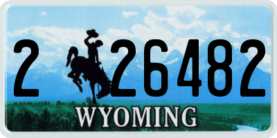 WY license plate 226482