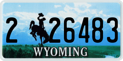 WY license plate 226483