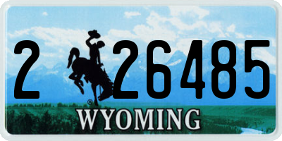 WY license plate 226485