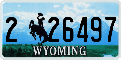 WY license plate 226497