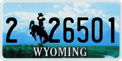 WY license plate 226501
