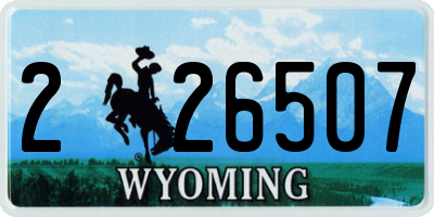 WY license plate 226507