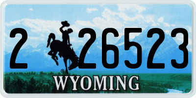 WY license plate 226523