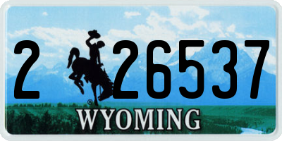WY license plate 226537