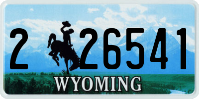 WY license plate 226541