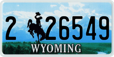 WY license plate 226549
