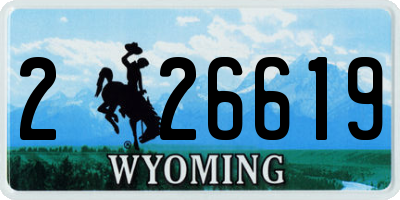 WY license plate 226619