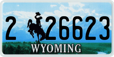 WY license plate 226623