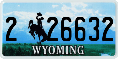 WY license plate 226632