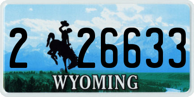WY license plate 226633