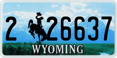 WY license plate 226637