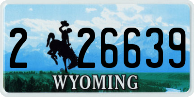 WY license plate 226639