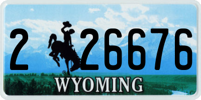 WY license plate 226676
