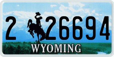 WY license plate 226694