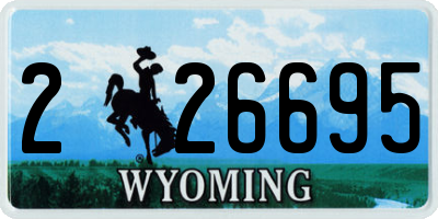 WY license plate 226695