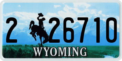 WY license plate 226710