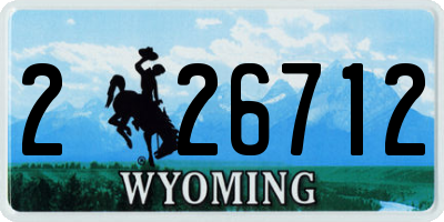 WY license plate 226712