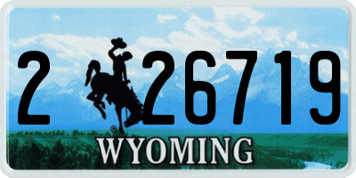 WY license plate 226719