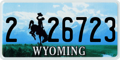 WY license plate 226723