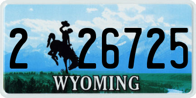 WY license plate 226725