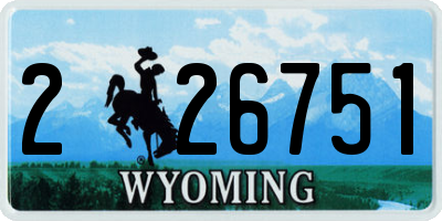 WY license plate 226751