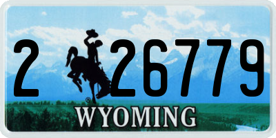 WY license plate 226779
