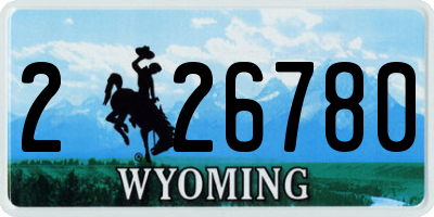 WY license plate 226780