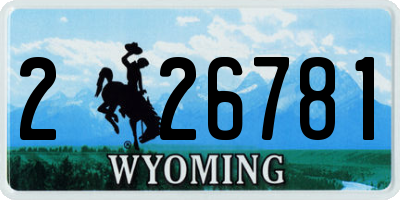 WY license plate 226781