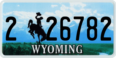WY license plate 226782