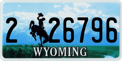 WY license plate 226796