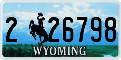 WY license plate 226798