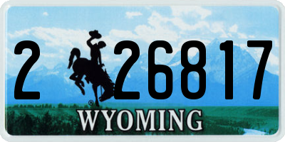 WY license plate 226817