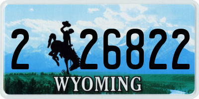 WY license plate 226822