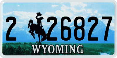 WY license plate 226827