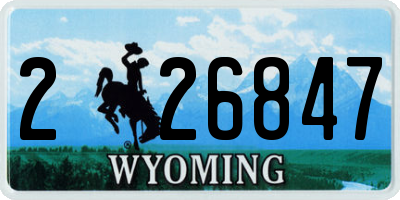 WY license plate 226847