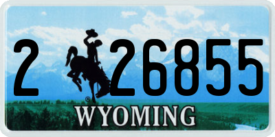 WY license plate 226855