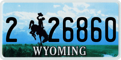 WY license plate 226860