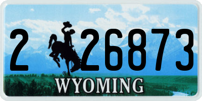 WY license plate 226873