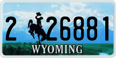 WY license plate 226881