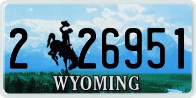 WY license plate 226951