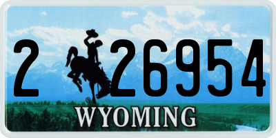 WY license plate 226954