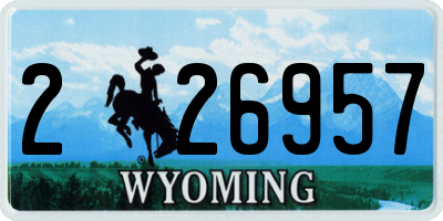 WY license plate 226957